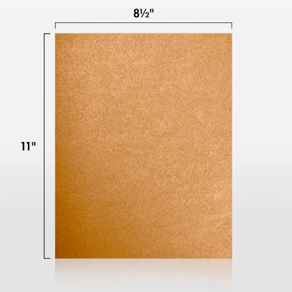 LUXPaper Copper Metallic Gold Glitter Cardstock Paper 50 pgs. 80 lb. 8.5”x11”